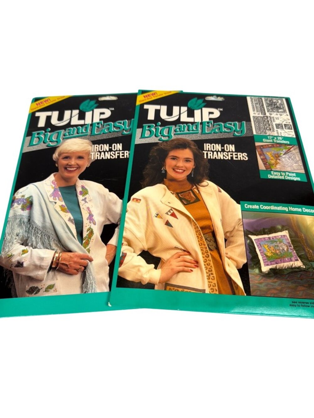 VTG 1992 Tulip Big Easy Iron-On Fabric Transfers GIANT Paint Craft Lot Set of 4 - Picture 3 of 16